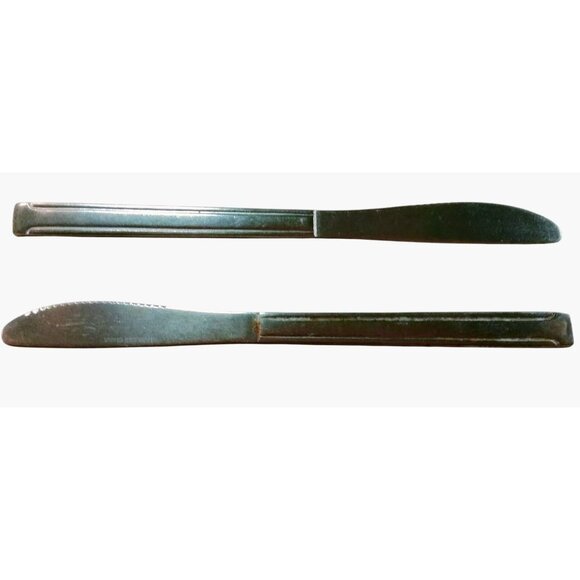 Stainless Steel Dinner Knife Classic Art Deco Design Replacement Craft Lot 2 - Picture 2 of 5